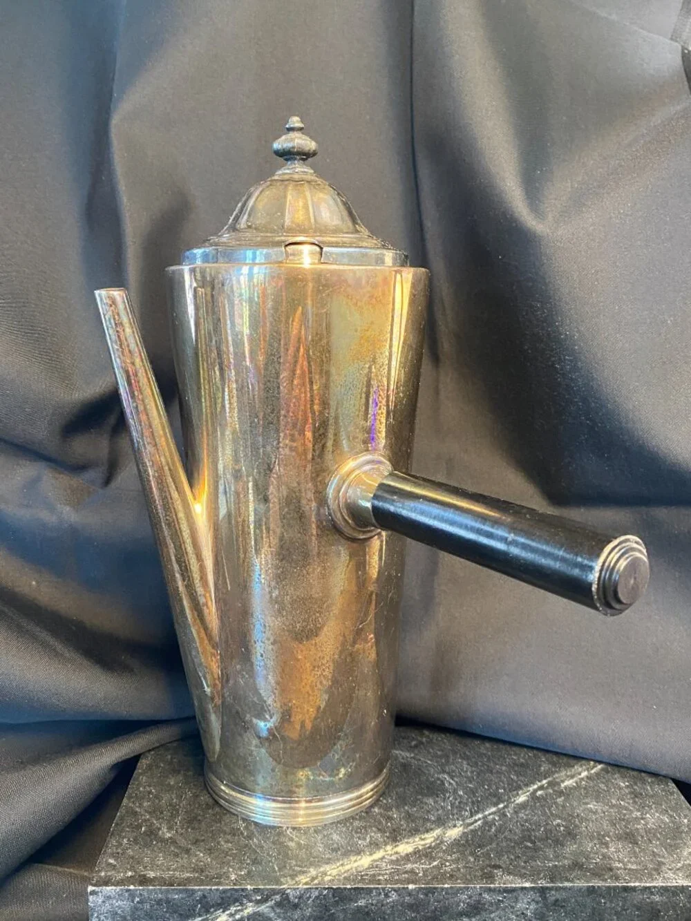 Restoration Hardware Vintage Art Deco Silver Plate Coffee Server Pot - As Is